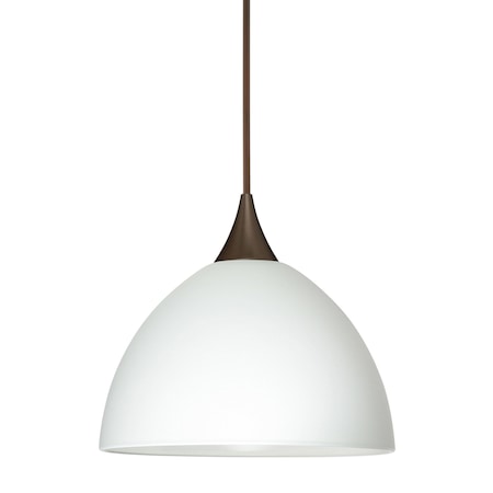 Besa Lighting Brella Cord Pendant, White, Bronze Finish, 1x5W LED 1XT-467907-LED-BR